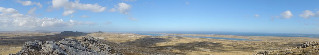 Panoramic view of the Falklands from the top.