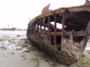 One of many shipwrecks with the wrecked lady Elizabeth in the background.